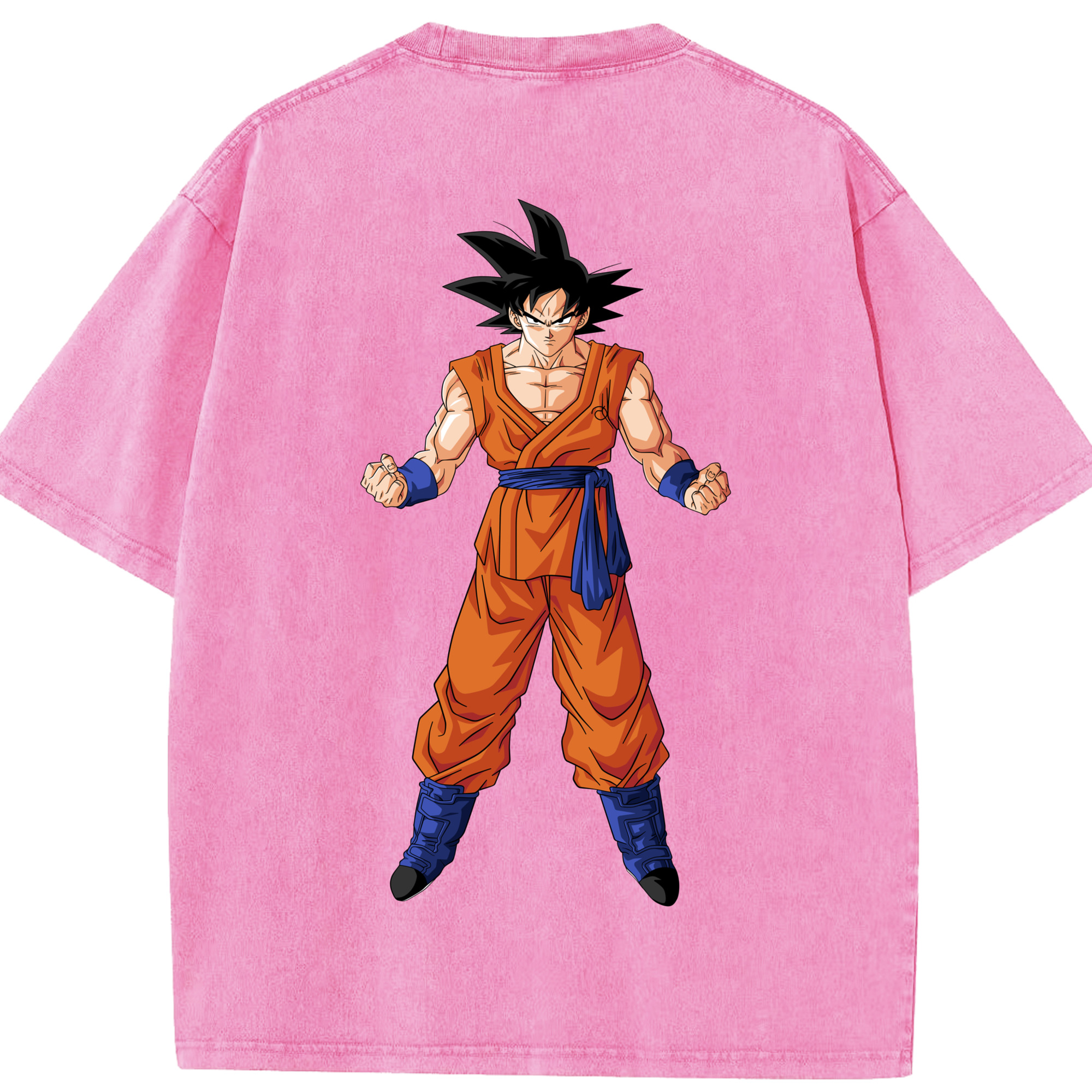 （画像用） ドラゴンボール 孫悟空（そん ごくう）Son Goku カカロット DRAGON BALL Kakarotto 綿100% ヴィンテージ風 半袖Tシャツ（背面プリント）